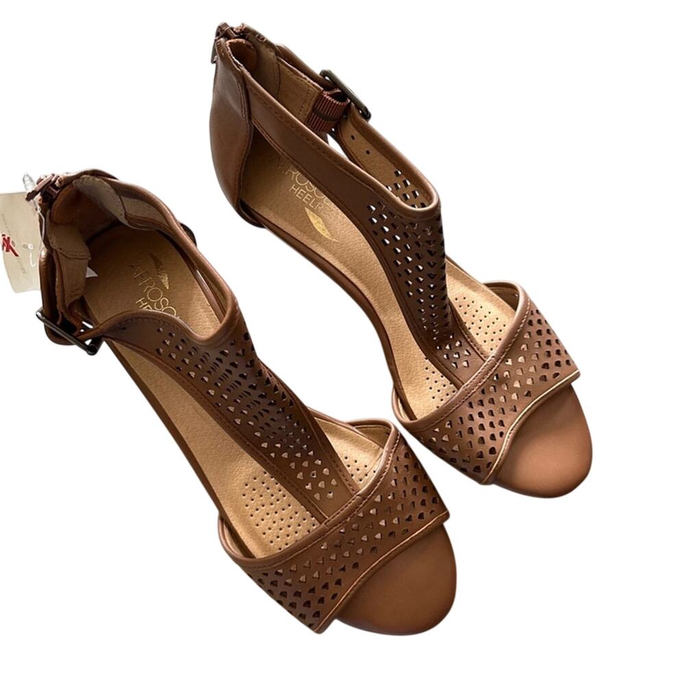 👉 Aerosoles Heel Rest Women’s Cut Out Open Toe Leather Brown Sandal